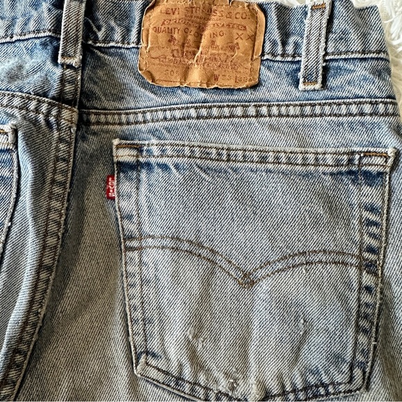 Vintage 80s/90s Levi’s 505 USA Made Zip Fly Straight Leg Distressed Jeans 33x32 - Picture 2 of 13